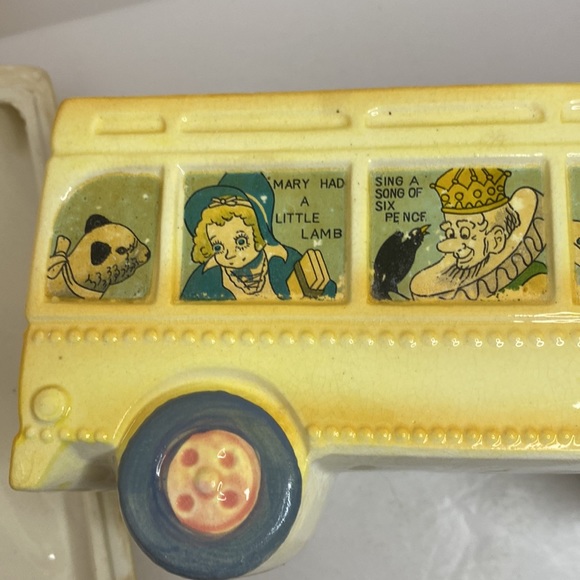 Vintage 1940’s 50’s Mother Goose & Friends Cookie Jar School Bus - Picture 11 of 16